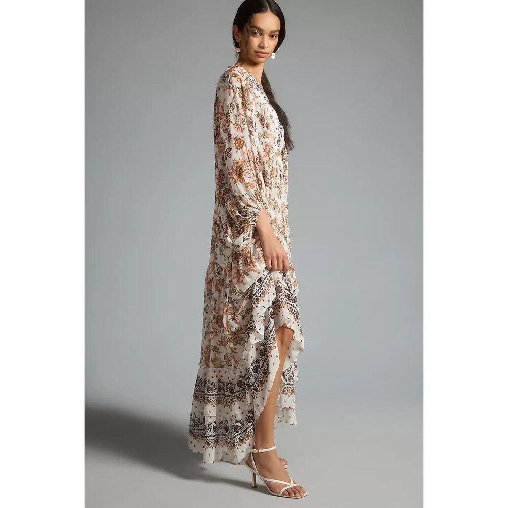Anthropologie V-Neck Long-Sleeve Maxi Dress - Picture 4 of 14